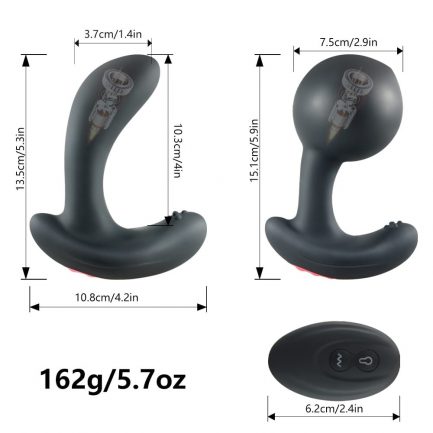 Remote Control Anal Ball Butt, Plug Dildo Vibrator Inflatable, Huge Male Prostate Massager