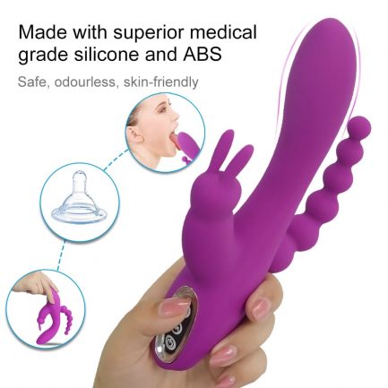 3 in 1 G Spotter Rabbit, Anal Dildo Vibrator SexyToys, with 10 Vibrating Modes Waterproof