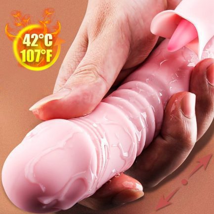 Heating Dildo Silicone Vibrator, Tongue Soft Licking Clitoris, for Women G-spot