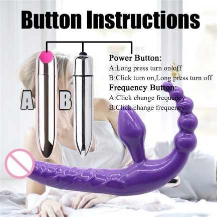 Double Penetration Dildo for Couples, Vibrating Faloimitator Anal Beads Butt Plug