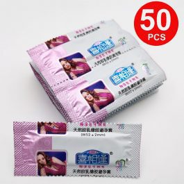 50 Pcs/Lots Fruit Flavor Condoms, Smooth Penis Sleeve, Thin Condom