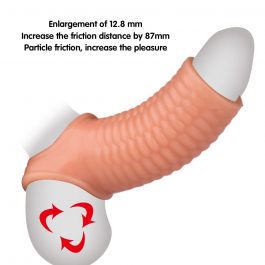 Silicone Reusable Penis Sleeve, Flexible Glans Penis, Enlarger Extender Delay Ejaculation