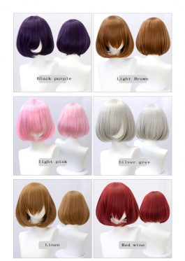 LUPU Synthetic Wig. COLORS –  Pink, Red, Black, Blue, Purple, Blonde, White