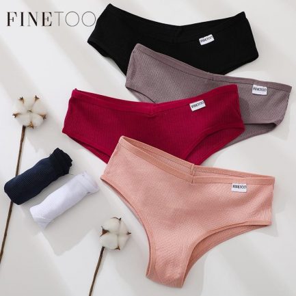 FINETOO Women Cotton Panties M-XL, Cheekie Ladies Underwear, 6 Colors New