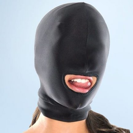 Sexy Toys Fetish Open Mouth, Hood Mask Head Black