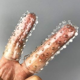 2PCS Finger Reusable Condoms, SexyToys For Woman Clitoris Stimulator