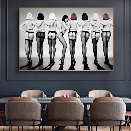 Sexy Nude Model Stockings Legs, Canvas Painting Character Art