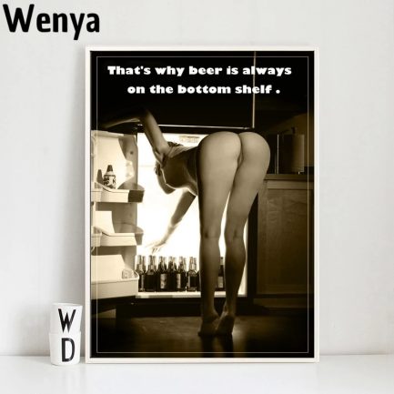 Retro Beer Sexy Girl, Posters And Prints Modern Women Canvas