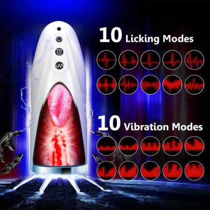 Automatic Male Masturbator Cup, Realistic Tip of Tongue and Mouth, Vagina Pocket Blowjob Vibrating