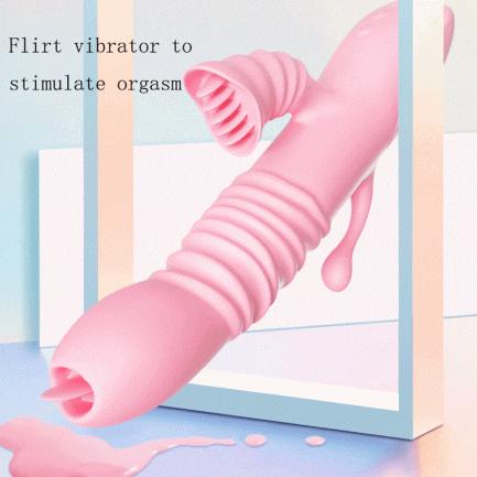 Tongue Licking Retractable Vibrator, Female Masturbator Oral Sex
