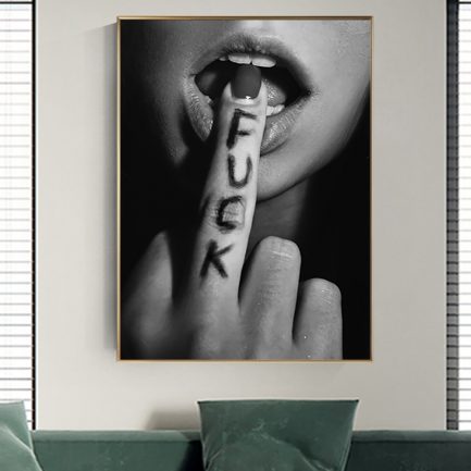 Fashion Girl Sexy Lips, Canvas Art Posters and Prints, Scandinavian Wall Painting