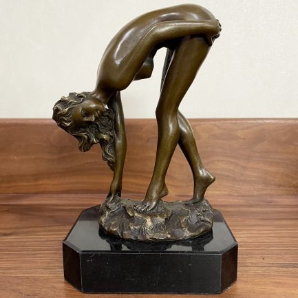 Nude Bent Over Female Statue, Sculpture Modern Naked Woman, Erotic Art