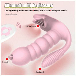 3 IN 1 Licking Sucking Vibrator 10 Mode Vibrating, Anal, Vagina, Clitoris Stimulator