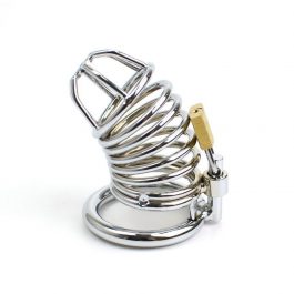 Male Chastity Cage Devices, Stainless Steel Cock Cage, Lock Restraint Ring