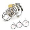Male Chastity Cage Devices, Stainless Steel Cock Cage, Lock Restraint Ring