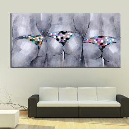 Oil Painting, Wall Art, Hand Painted, Lady with Bikini