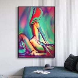 Modern Abstract Woman and Men Nude, Sexy Body, Art Canvas Painting
