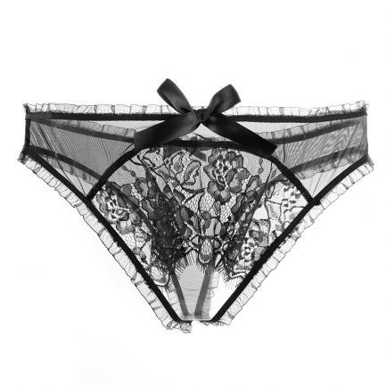 Sexy Lingerie Women’s Underwear, G-string Panties Thong, Lace Garter Temptation, Open Crotch Panties