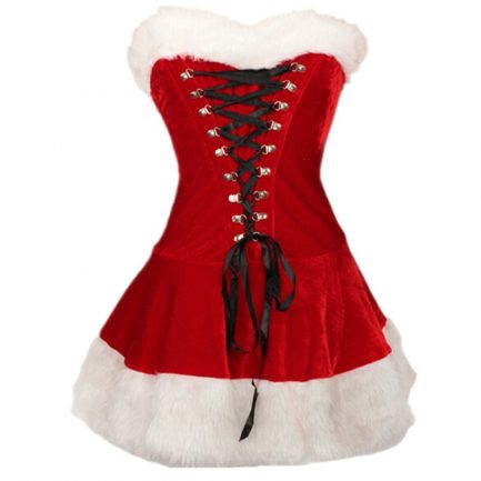 High Quality Women Christmas Costumes, Sexy Red Velvet Dress Cosplay Santa Claus